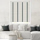 50mm Alabaster & Static Faux Wood Blinds