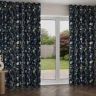 Laura Ashley Summer Palace Midnight Blue Wave Curtain Blinds Uk
