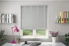 Nova Scotia Light Grey - Wooden Blind Silver Tape