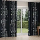 Sara Miller Peacock Filigree Petrol Wave Curtain Blinds Uk