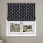 Laura Ashley Lady Fern Embroidery French Navy No Drill Blinds Uk