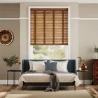 Golden Oak & Walnut Wooden Blind With Tapes - 50mm Slat
