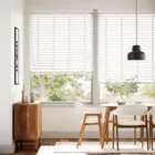 Crisp White & Snowflake Faux Wood Blind - 50mm Slat