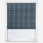 Orla Kiely Linear Stem Navy Whale Roman Blind