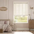 Soft Cream & Cream Faux Wood Blind - 50mm Slat