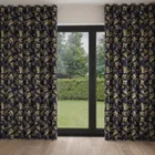 Sara Miller Etched Leaves Deep Navy Wave Curtain Blinds Uk