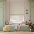 Electric Bijou Linen Latte & Coconut Double Roman Blind