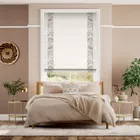 William Morris Strawberry Thief Rose Chalk & Bijou Linen Alabaster Roman Blind