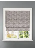 Opulent Charcoal Damask Roman Blind