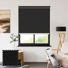 Pvc Blackout Black Somfy Battery Powered Roller Blinds Wipe Clean Fabric