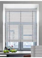 Soft Grey Wood Grain Faux Wood Venetian Blind With Tapes