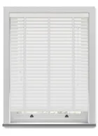 Off White Taped Faux Wood Blind