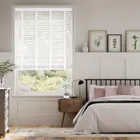 Pure White & White Wooden Blind - 64mm Slat