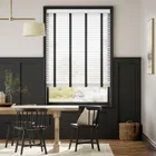 Pure White & Ebony Wooden Blind - 50mm Slat
