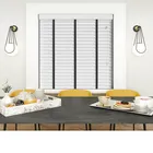 Gloss Pure White Wood Blind With Jet Ladder Tapes