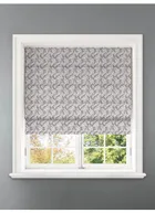 Embroidered Buds Rosso Leaf Pattern Roman Blind