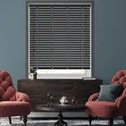 50mm Midnight & Slate Faux Wood Blinds