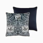 William Morris Honeysuckle & Tulip Velvet Grey Blue Cushion