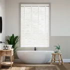 Brightest White & Glacial White Wooden Blind - 64mm Slat