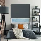 Bedtime Anthracite White Bottom Bar Cordless Roller Blind