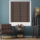 50mm Fired Walnut & Coffee Wooden Blinds
