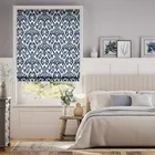 Ikat Damask Ink Blue Roman Blind