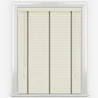 Statement Eggshell With Taupe Tapes Wooden Venetian Blinds