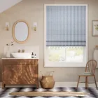 Zig Zag Pom-pom Blue & Neutral Roman Blind