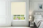 Leon Cream - Sheen Shadow Pattern Blackout Roller Blind