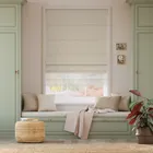 Electric Clicklock Bijou Linen Latte & Coconut Double Roman Blind