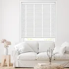50mm White & Chalk Faux Wood Blinds