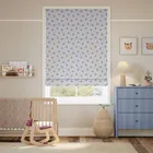 Mickey Checks Ice Blue Roman Blind