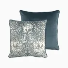 William Morris Honeysuckle & Tulip Velvet Slate Cushion