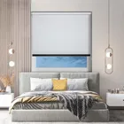 Bedtime White Black Bottom Bar Roller Blind