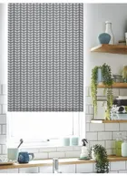Orla Kiely Woven Tiny Stem Cool Grey Roller Blind