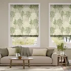Slender Forest Linen Spring Green Roman Blind