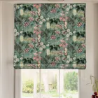 Linda Barker Grandi Floral Velvet Made To Measure Roman Blind Celadon