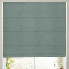 Fae Textured Plain Made To Measure Roman Blind Blue Green