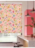 Tutti Frutti Blush Pink Floral Fruit Print Roller Blind