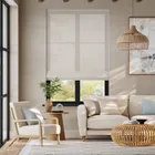 Lumiere Unlined Catta Stripe Taupe Roman Blind