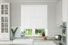 Charisma Bright White Fine Grain - Faux Wood Blind Vanilla Tape