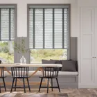 Urban Grey & Anthracite Faux Wood Blind - 50mm Slat
