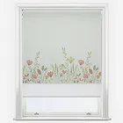 Wild Garden Poppy & White Double Roller Blind