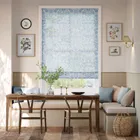 William Morris Sunflower Voile Vintage Blue Roman Blind