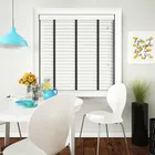 Glacier White Wood Blind With Smoke Ladder Tapes