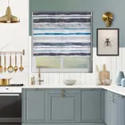 Brushstroke Indigo No Drill Roller Blind
