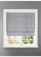 Penthouse Crescent Denim Geometric Pattern Roman Blind