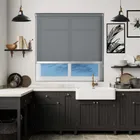 Origin Rock Grey Chrome Bottom Bar Roller Blind