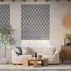 Lattice Navy Blue Roman Blind