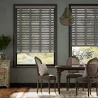 Click2go Graphite Grain & Anthracite Faux Wood Blind - 50mm Slat